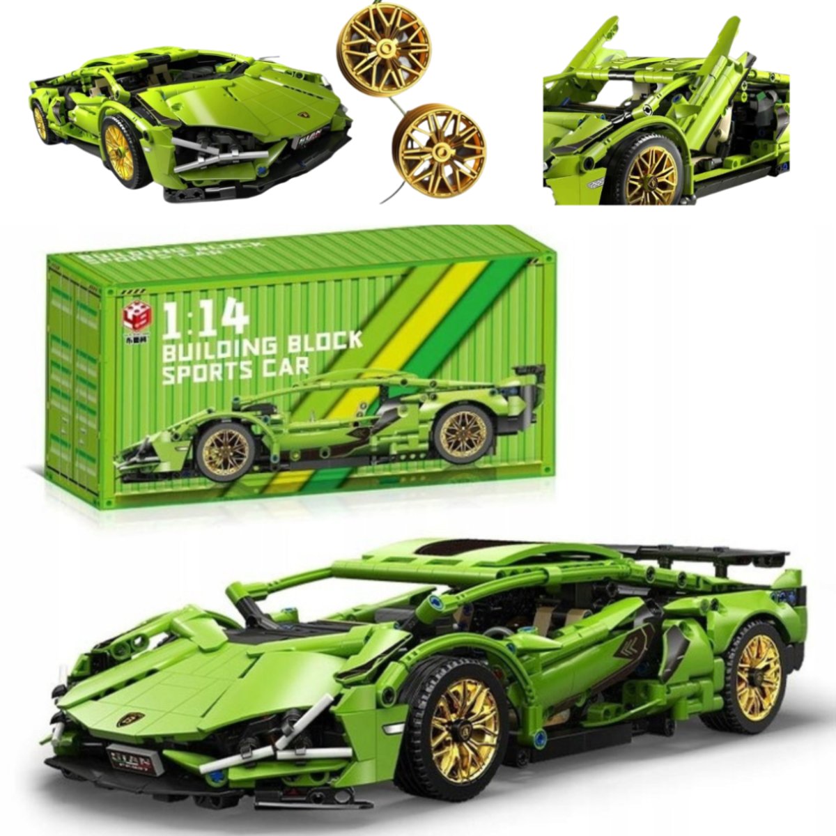 Mega Zestaw Klocków Lamborghini Cyberpunk 1280 Elementów 1:14 Auto Sportowe
