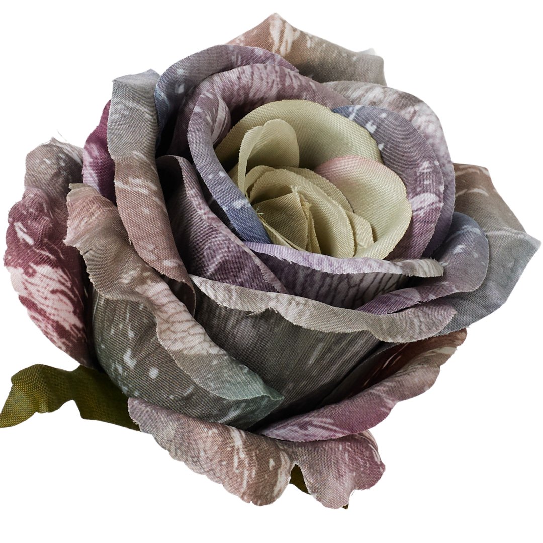 [68b5151] Róża główka wyrobowa 9cm fioletowo-miętowa cieniowana