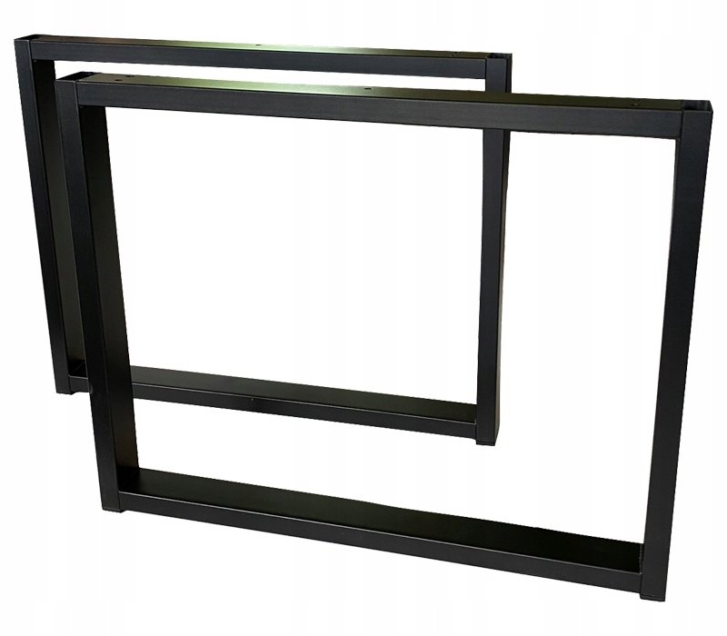 Nogi metalowe Do stołu Loft Industrial czarne 50x27 cm Profil 4x2 cm 2 szt