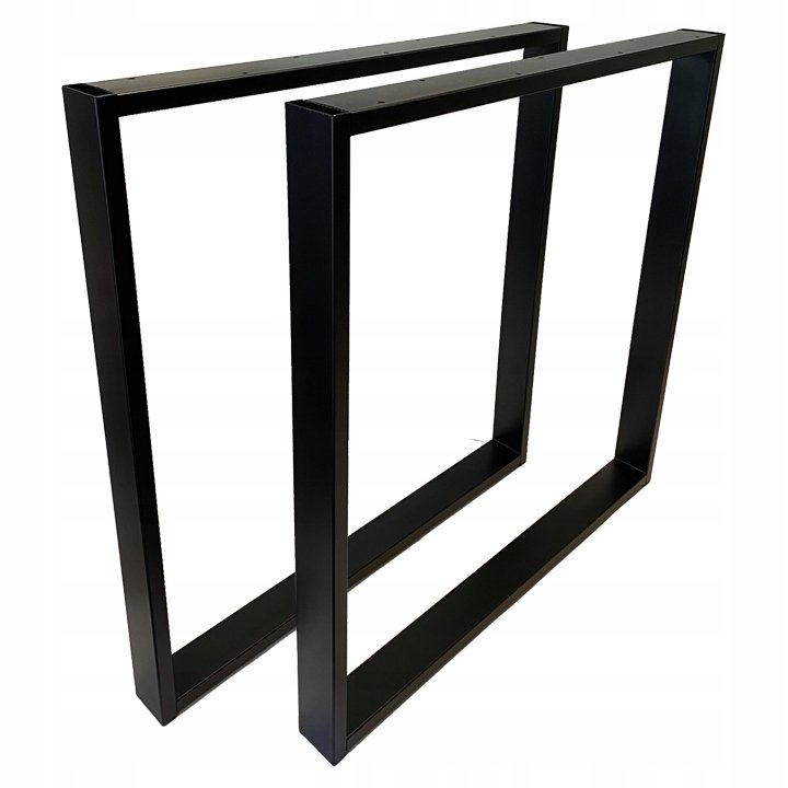 Nogi metalowe Do stołu Loft Industrial czarne 80x72 cm Profil 6x2 cm 2 szt