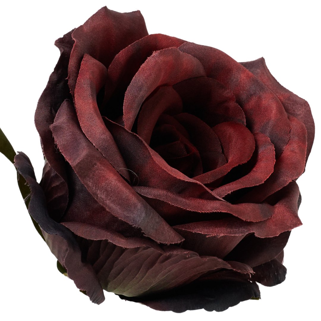 [68b5149] Róża główka wyrobowa 9cm ciemnobordowa