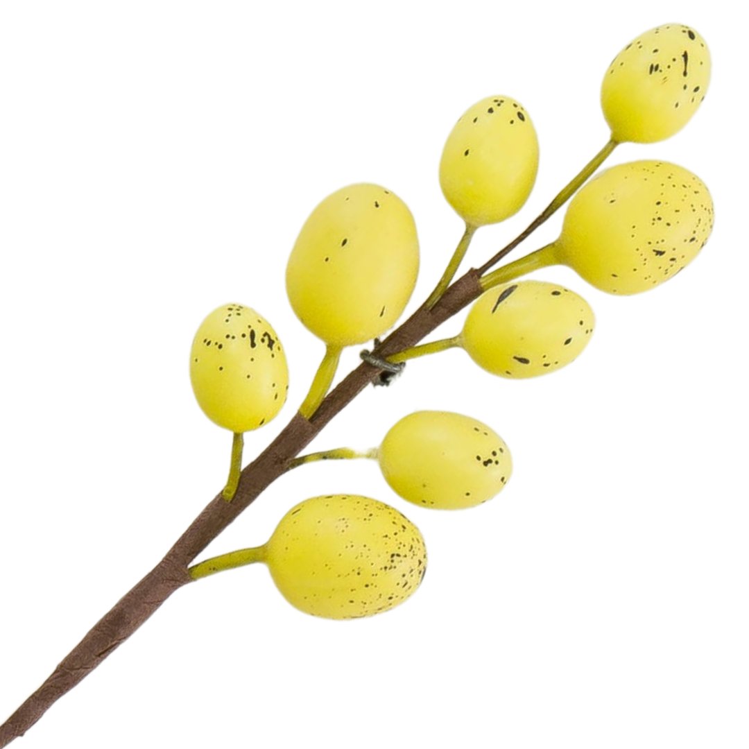 [68th0201] Gałązka ozdobna wielkanocna pisanki żółte 27cm