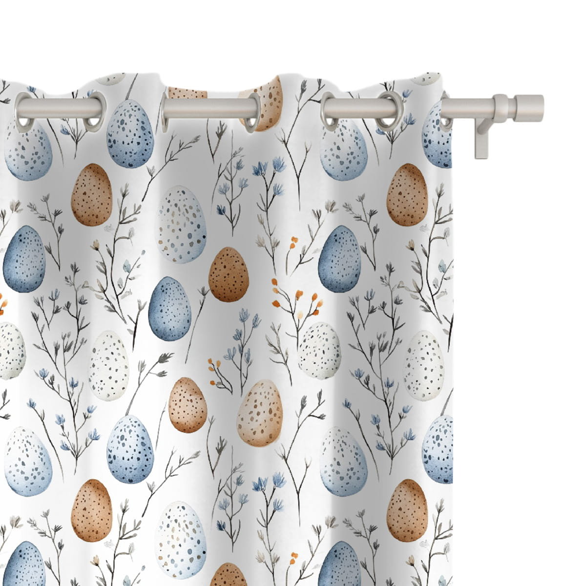 Zasłona SPRING wzór SP22 kolorowe pisanki 150 x 160 cm tkanina zaciemniająca