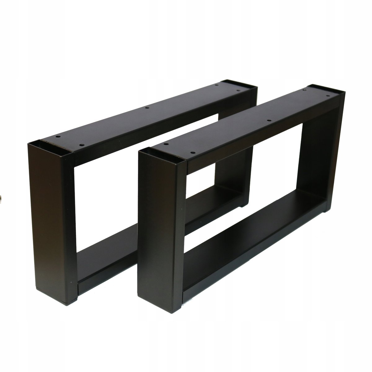 Nogi metalowe Do stołu Loft Industrial czarne 40x20 cm Profil 6x2 cm 2 szt