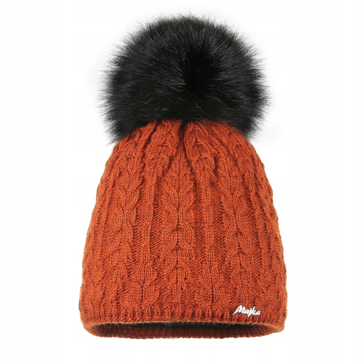 Czapka Damska Zimowa Z Pomponem Ocieplana Z Polarem Rudy Polska Marka