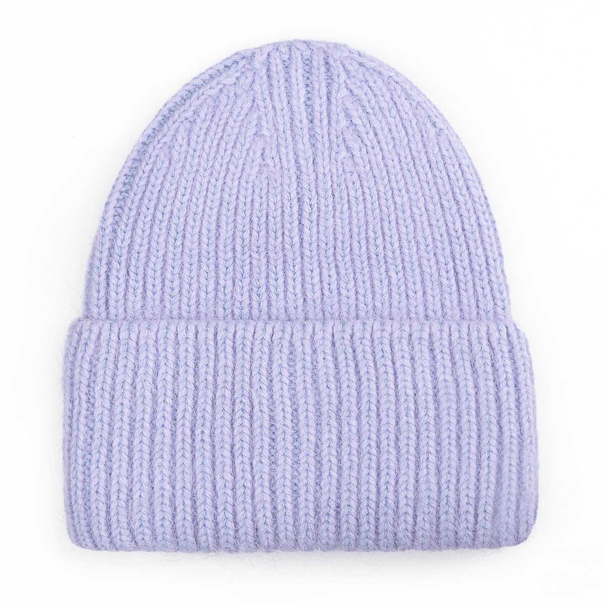 Czapka Beanie Damska Wełniana Wełna Zimowa Na Zimę 60% Angora Fioletowa