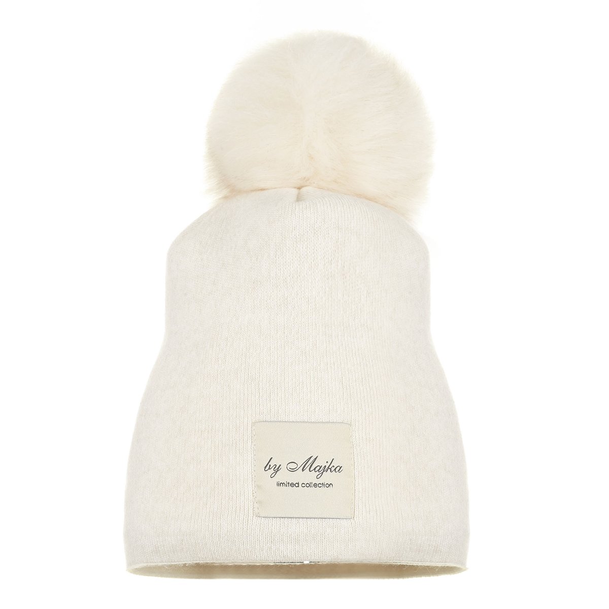 Czapka Damska Zimowa Z Pomponem Jasny Beż
