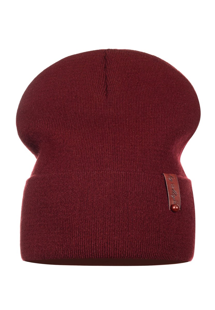 Czapka Damska Zimowa Jesienna Ciepła Na Zimę Wywijana Polska Marka Bordowa