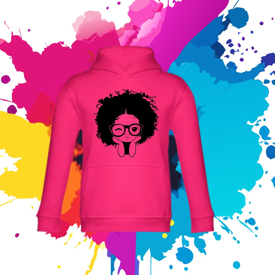 Bluza dziecięca typu kangurka z kapturem w kolorze różowym z nadrukiem Sweet girl 2 lata