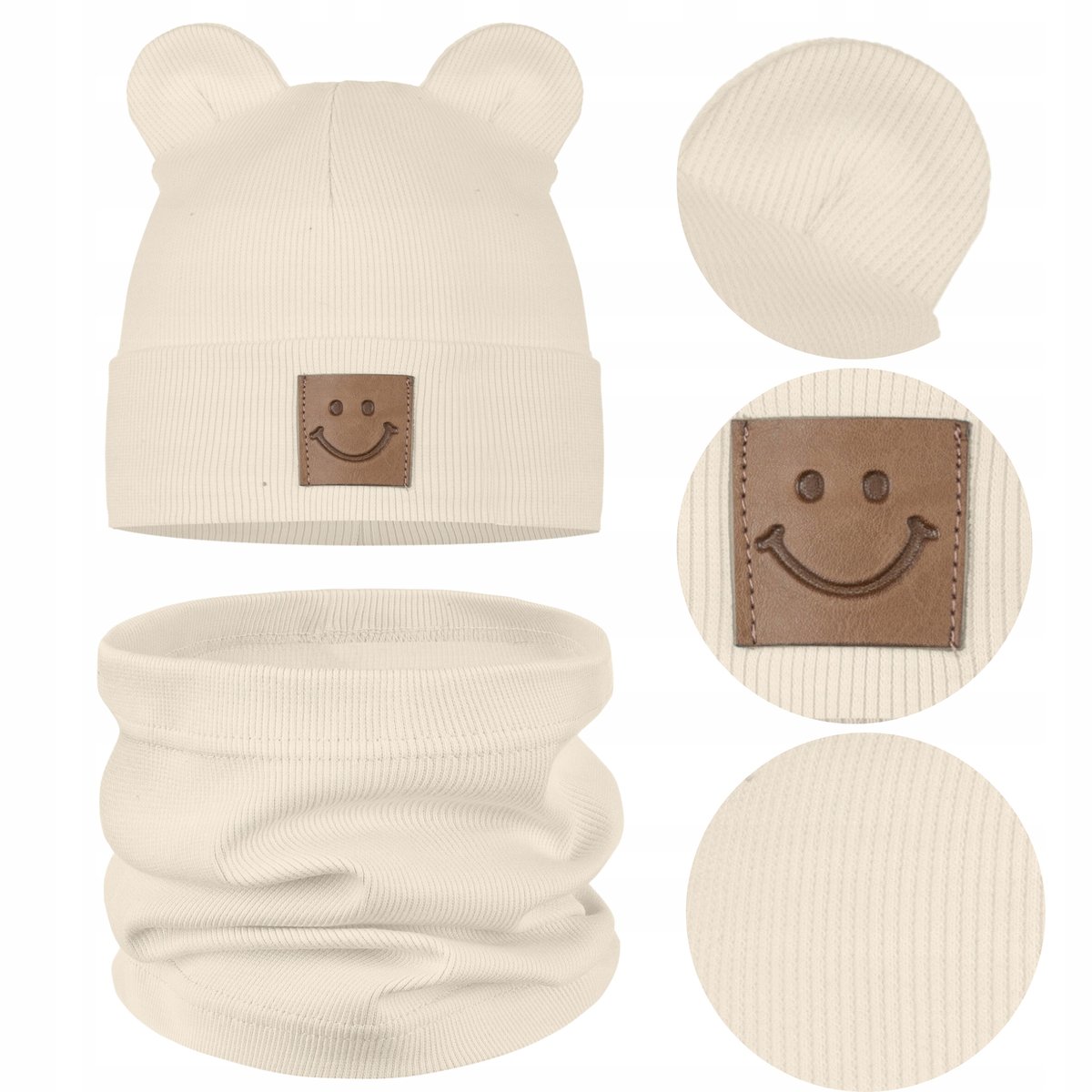 KOMPLET DZIECIĘCY ZESTAW CZAPKA KOMIN JESIENNY BAWEŁNA 95% 48-52