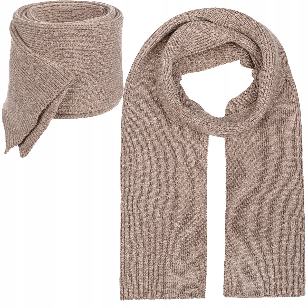 SZAL SZALIK Damski Zimowy Jesienny BRĄZ BRĄZOWY 180x30 cm