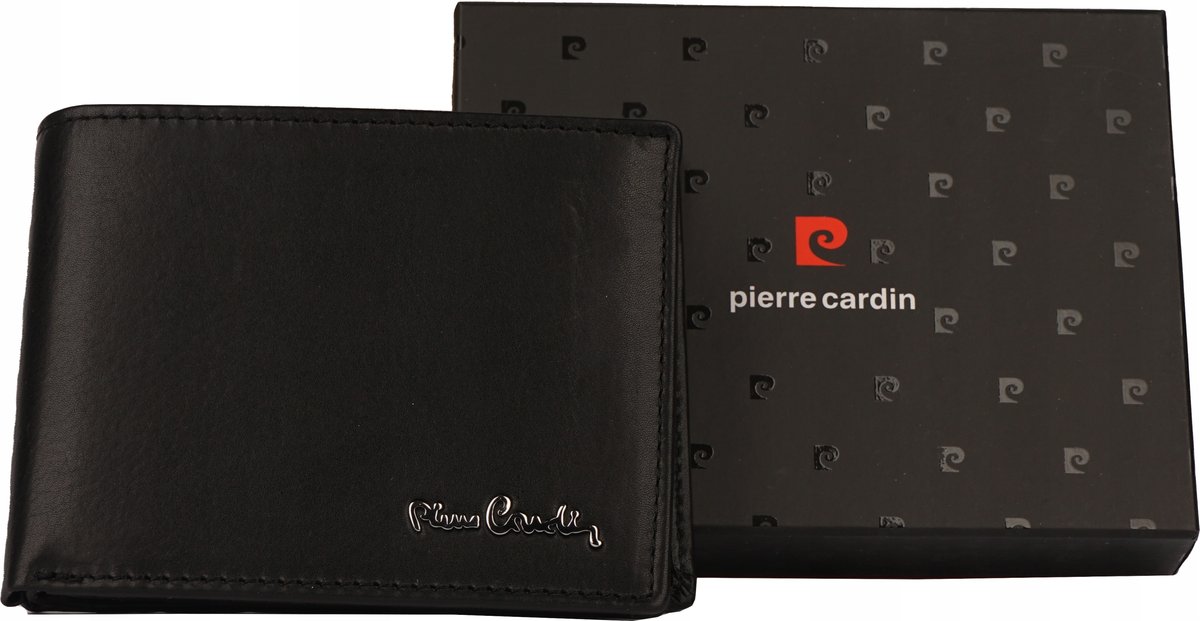 Pierre Cardin Oryginalny Czarny Portfel Męski Skórzany Duży RFID Secure