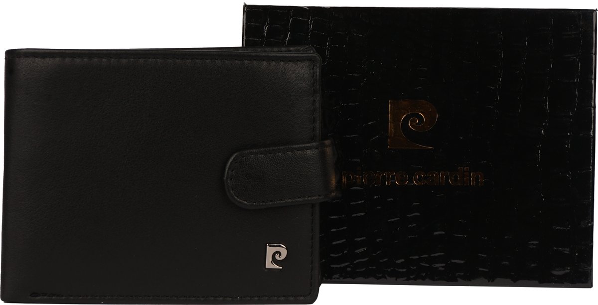 Pierre Cardin Oryginalny Czarny Portfel Męski Skórzany Duży RFID Secure