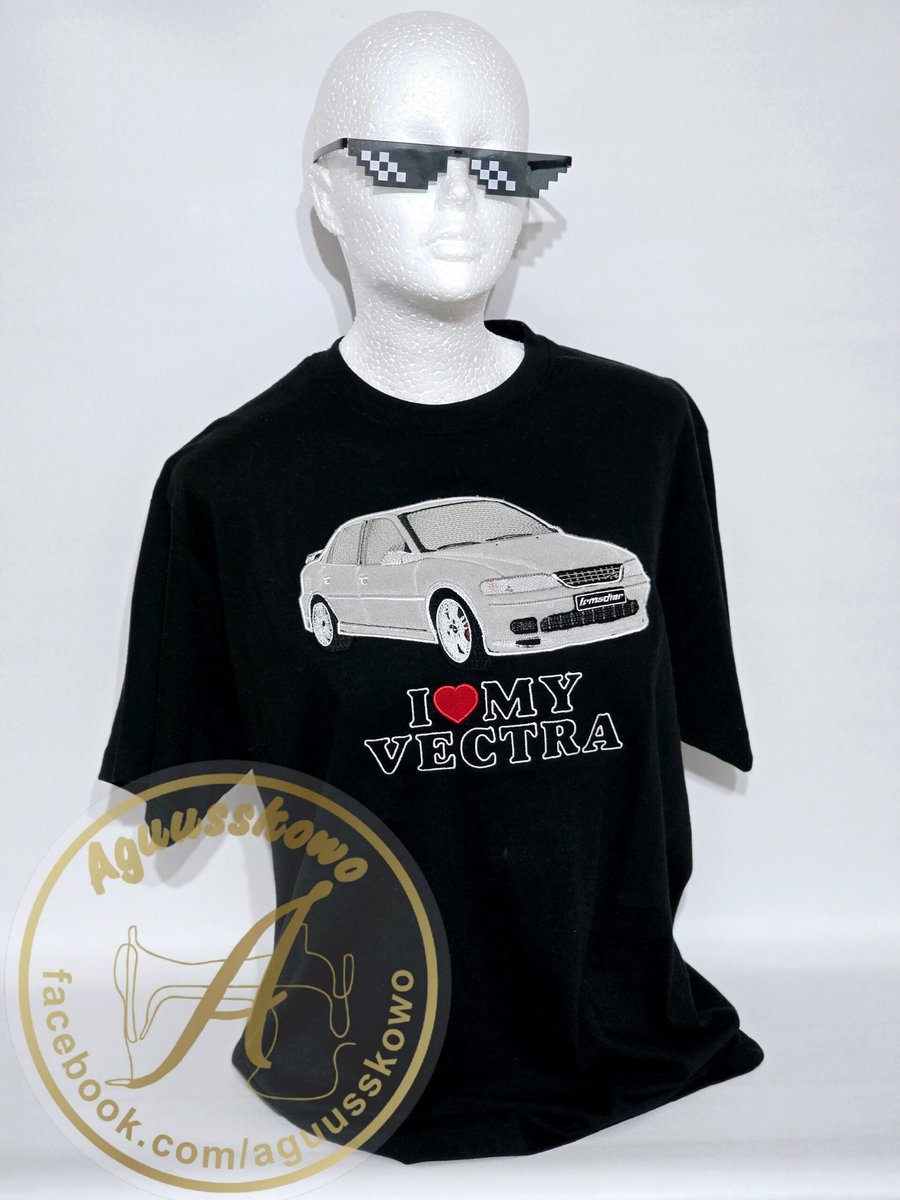 T-shirt z aplikacją haftowaną polarową Opel Vectra B Sedan Personalizacja - rozm. XXL