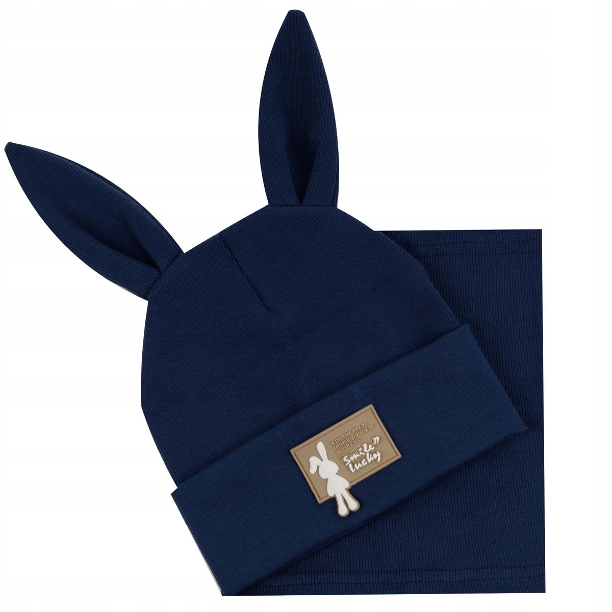 LETNI WIOSENNY DZIECIĘCY KOMPLET CZAPKA Z USZAMI + KOMIN TUBA 40-44