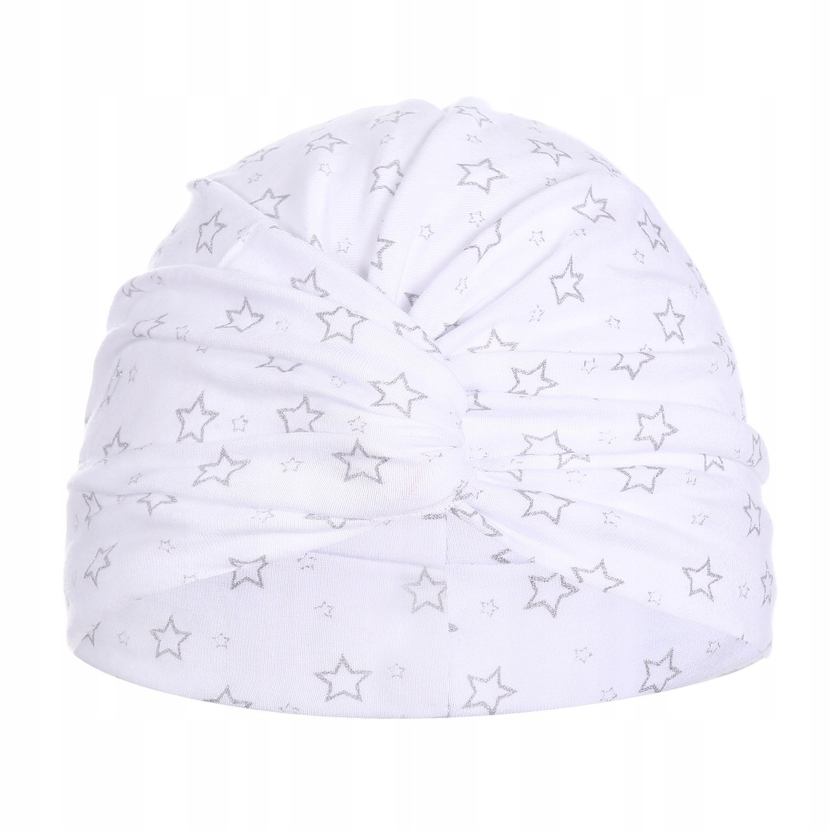 CZAPKA TURBAN DZIECIĘCA LETNIA WIOSENNA BIAŁA W GWIAZDKI roz. 38 / 40