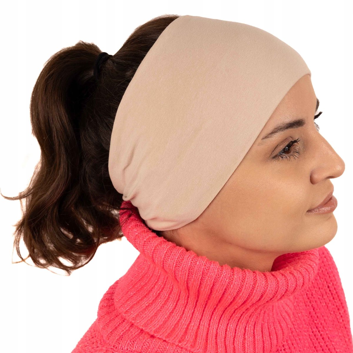 SZEROKA OPASKA DAMSKA TURBAN NA GŁOWĘ NA USZY DO WŁOSÓW NA JESIEŃ WIOSNĘ