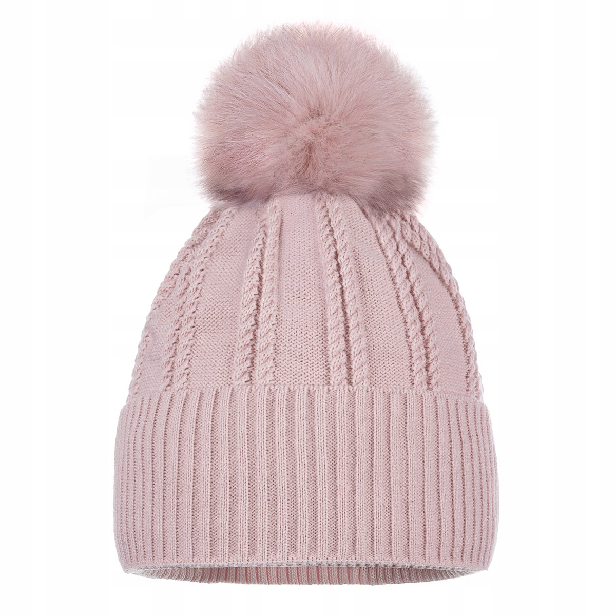 Modna Stylowa Zimowa Czapka Damska Z Dużym Pomponem Ciepła Na Zimę Kolory