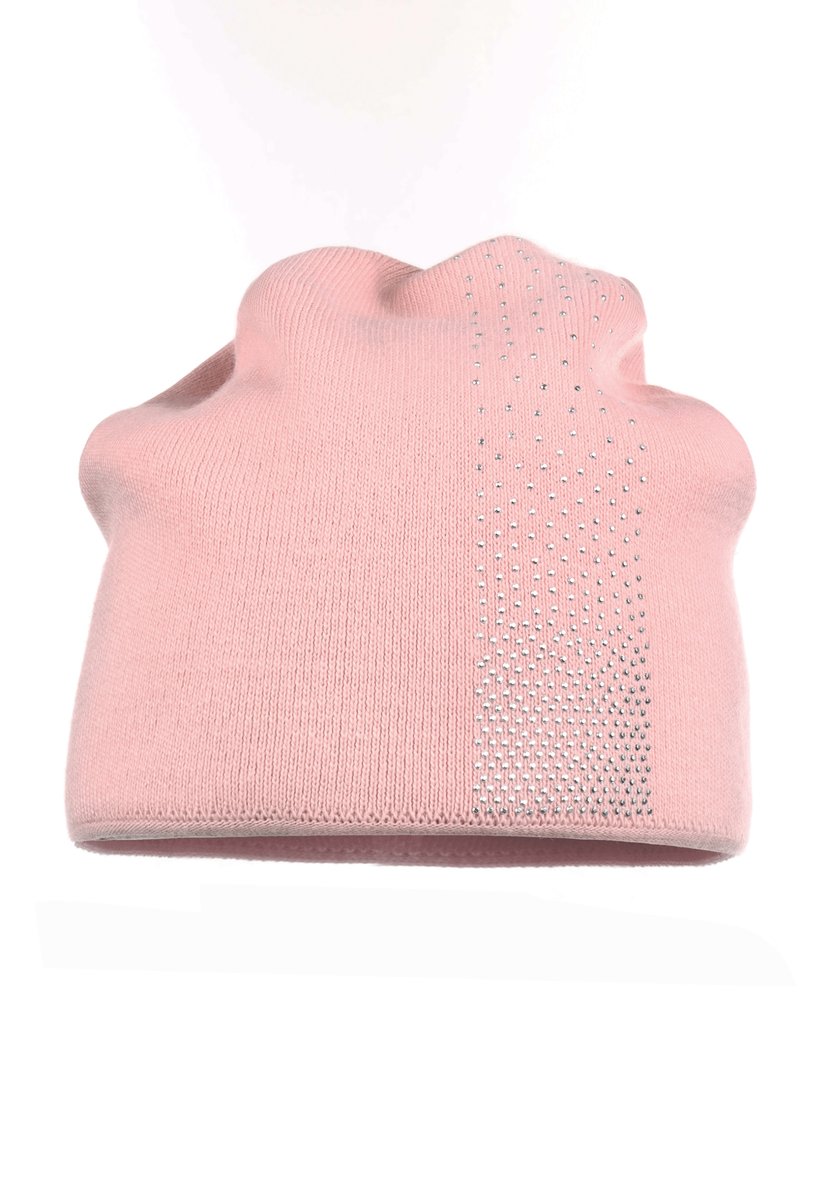 Czapka Damska Beanie Dżety Zimowa Pudrowy Róż