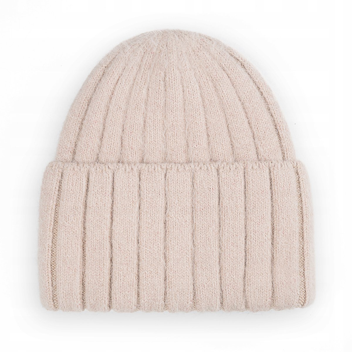 CZAPKA DAMSKA WEŁNIANA WEŁNA ZIMOWA NA ZIMĘ 60% Angora BEŻOWA KOLORY