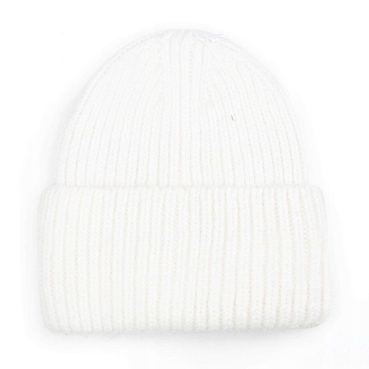 CZAPKA BEANIE DAMSKA WEŁNIANA WEŁNA ZIMOWA NA ZIMĘ 60% Angora MLECZNA