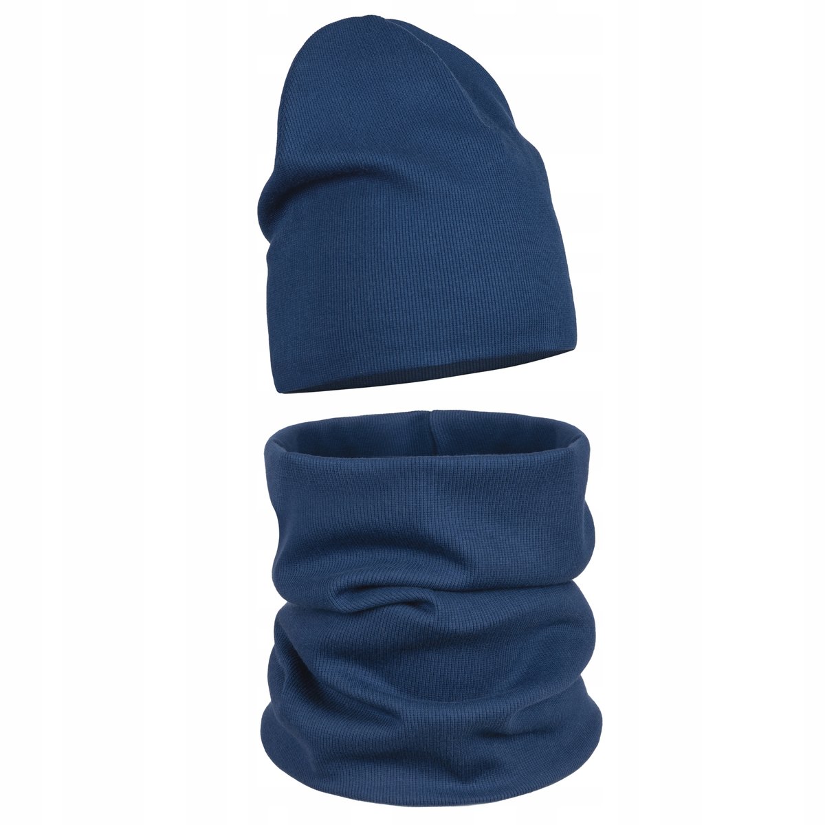 KOMPLET PRZEJŚCIOWY WIOSENNY JESIENNY CZAPKA + KOMIN PRĄŻEK BAWEŁNA 54/60