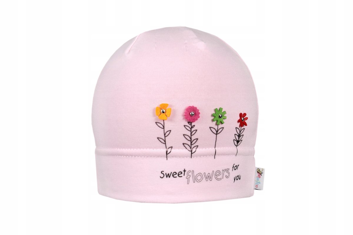 CZAPKA 36 CZAPECZKA DZIECIĘCA BAWEŁNIANA RÓŻOWA