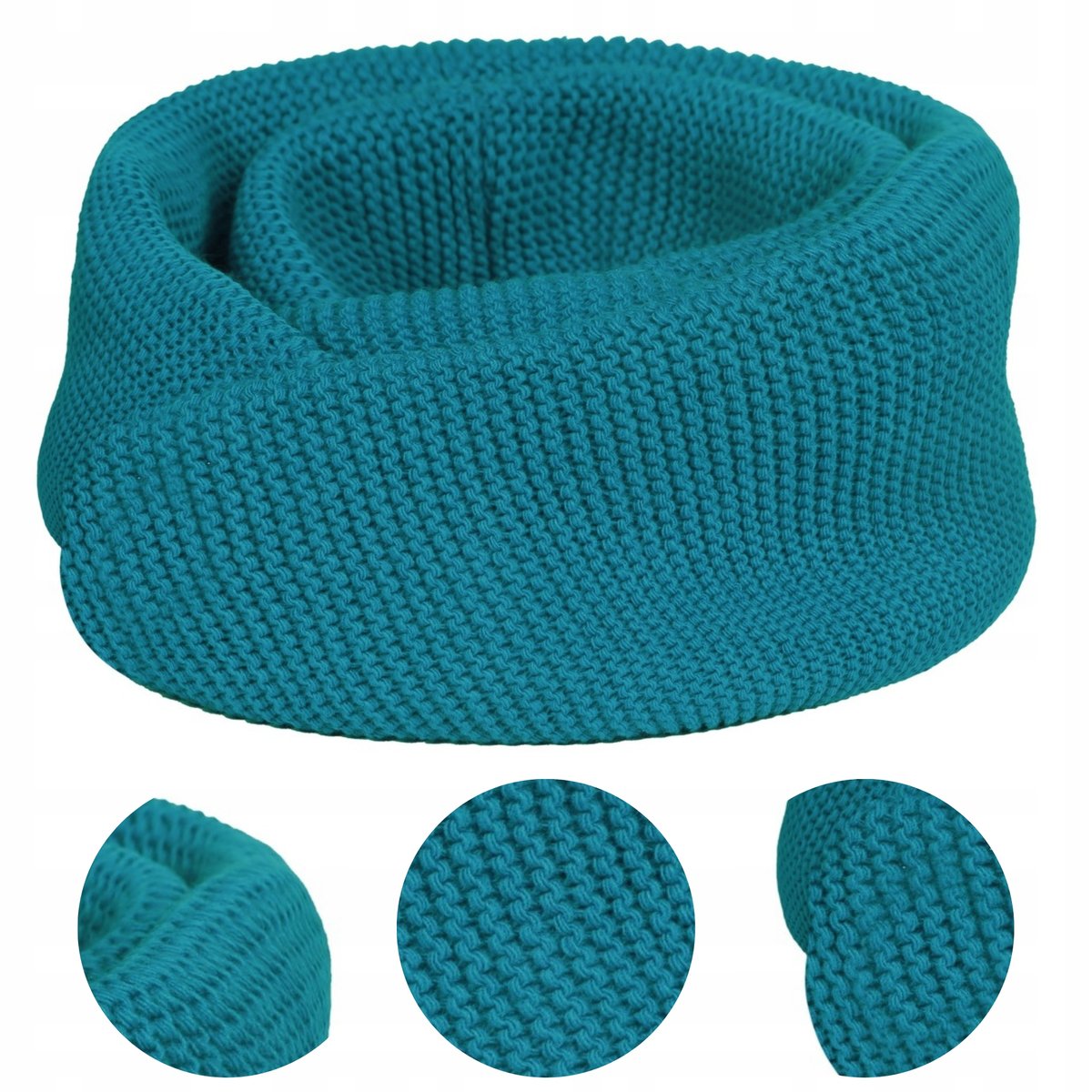 KOMIN TUBA DAMSKI JESIENNY ZIMOWY UNISEX 140x40cm NIEBIESKI