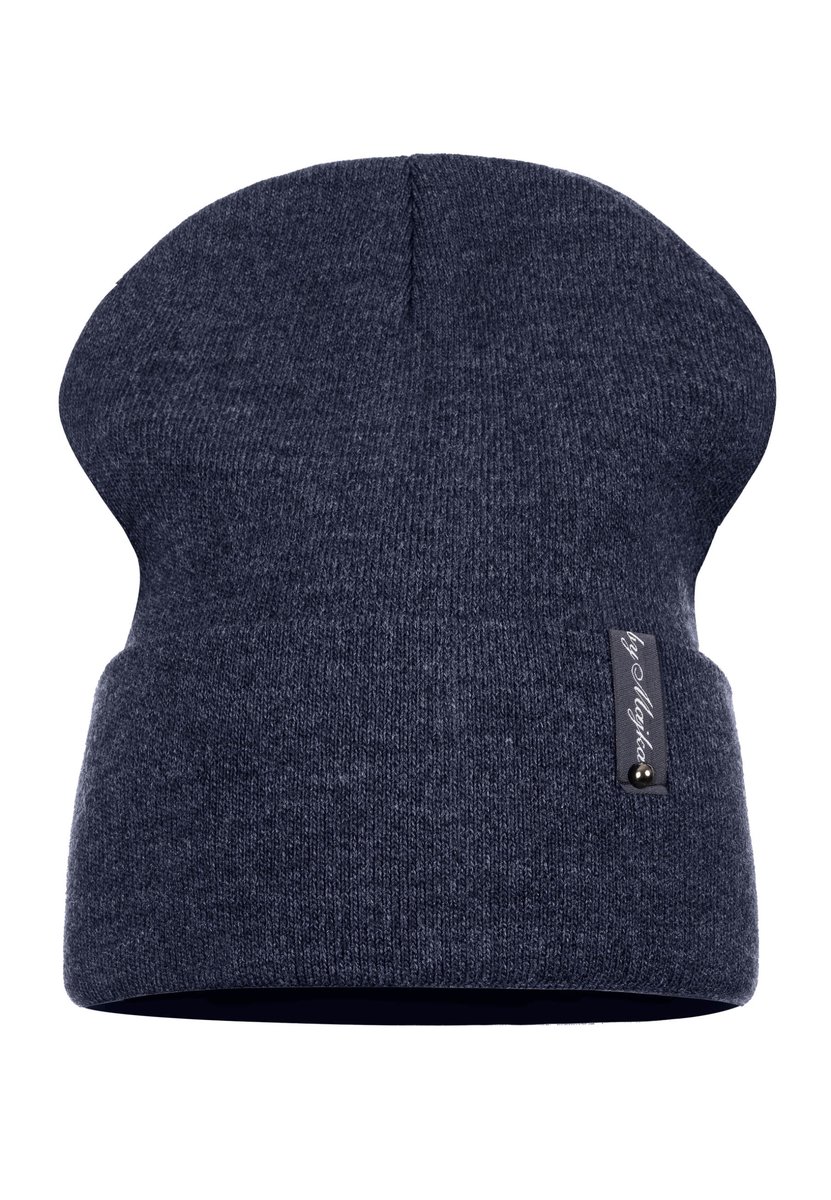 Czapka Damska Zimowa Jesienna Ciepła Zimę Wywijana Polska Marka Niebieska