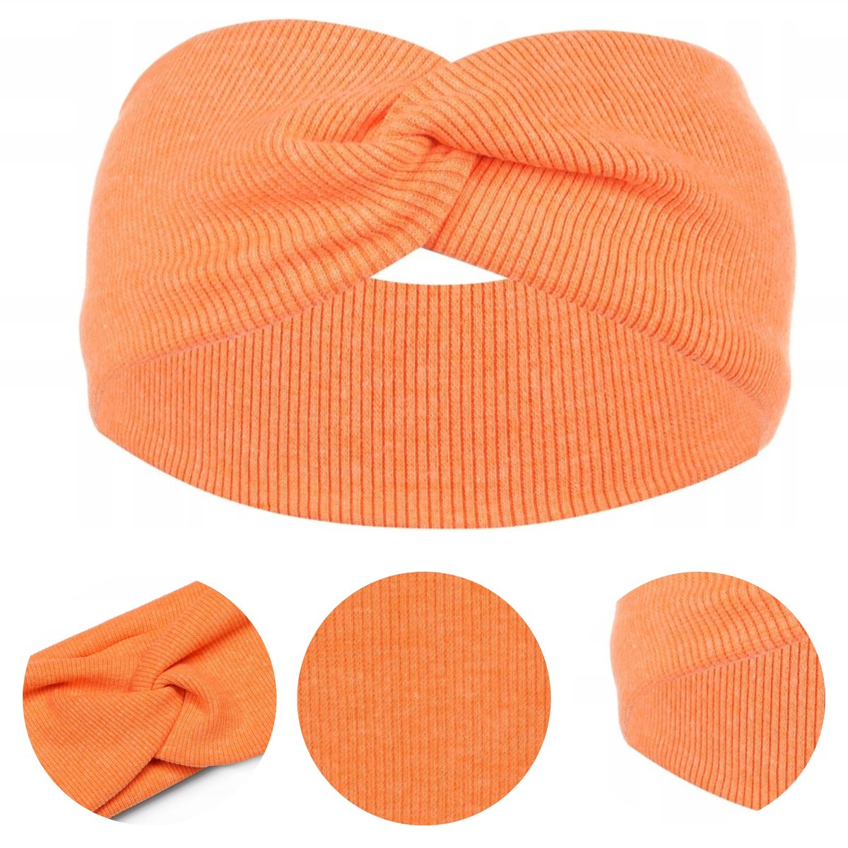 Opaska na głowę uszy dziewczęca pomarańczowa 48-52