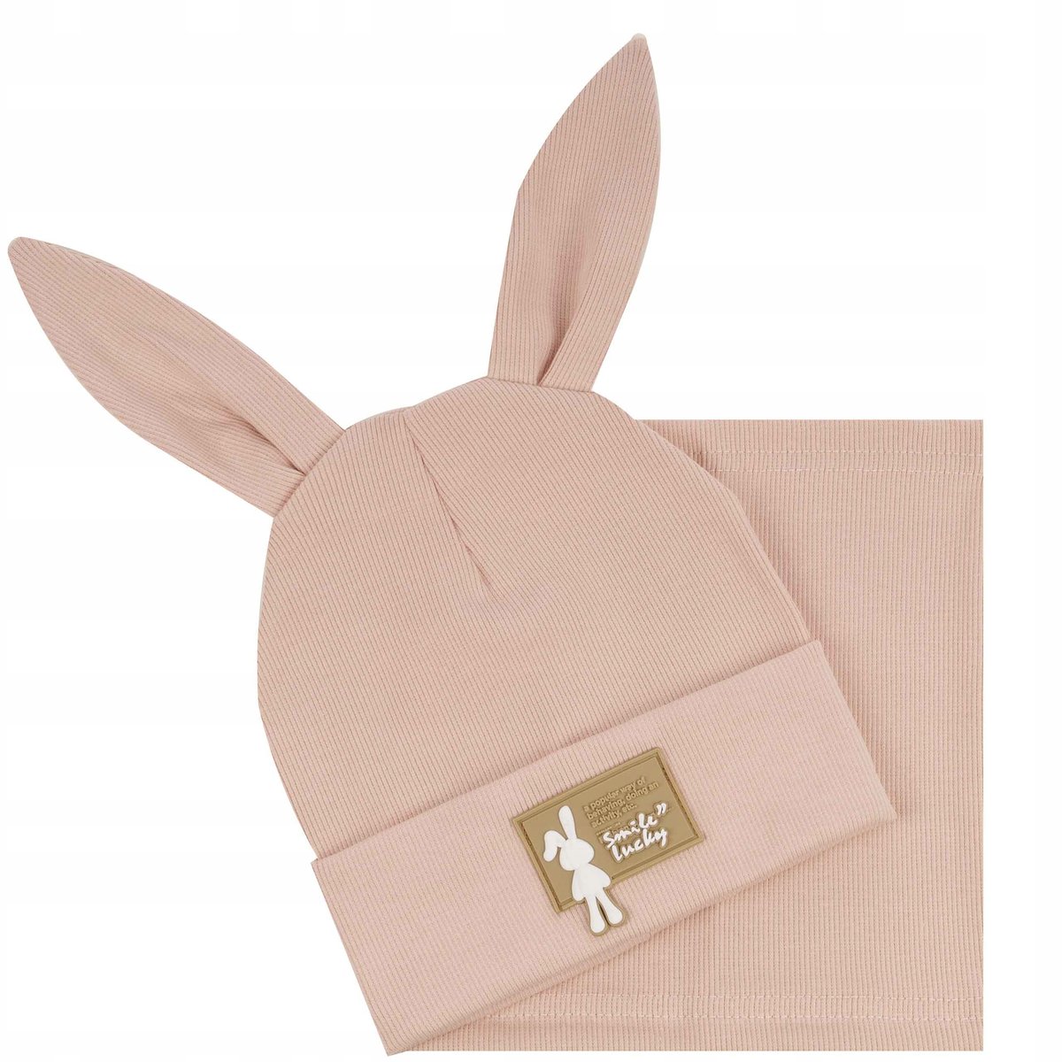 LETNI WIOSENNY DZIECIĘCY KOMPLET CZAPKA Z USZAMI + KOMIN TUBA 40-44