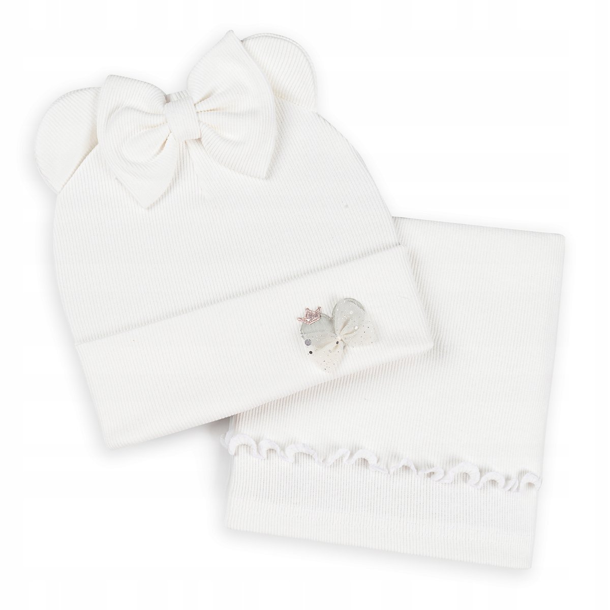 KOMPLET WIOSENNY JESIENNY CZAPKA + KOMIN DLA DZIEWCZYNKI PODWÓJNY 48-50