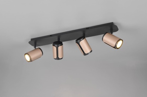 Gillan lampa sufitowa (spot) 4xGU10 czarna/kawowa 814500465