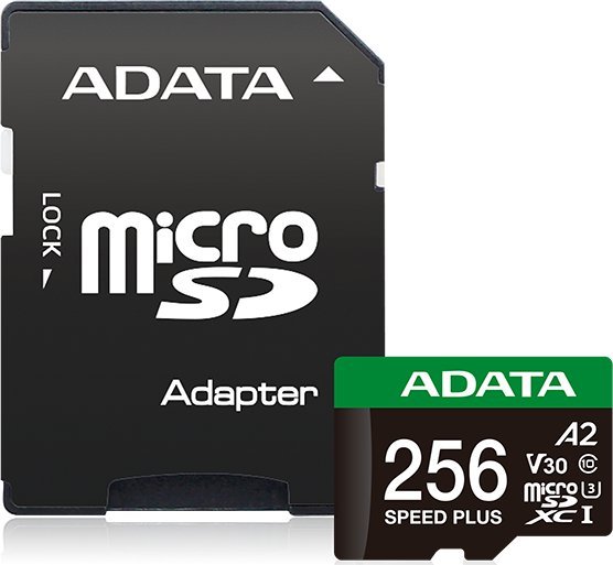 Karta ADATA Speed Plus MicroSDXC 256 GB Class 3 UHS-I/U3 A2 V30 UD256GUI3V30A2SP-RA1