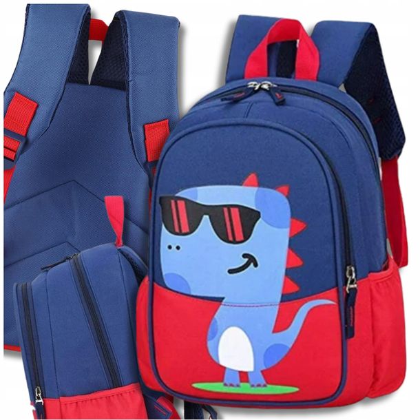 Plecak Dziecięcy dla dziecka przedszkolaka smok dino niebieski chłopca