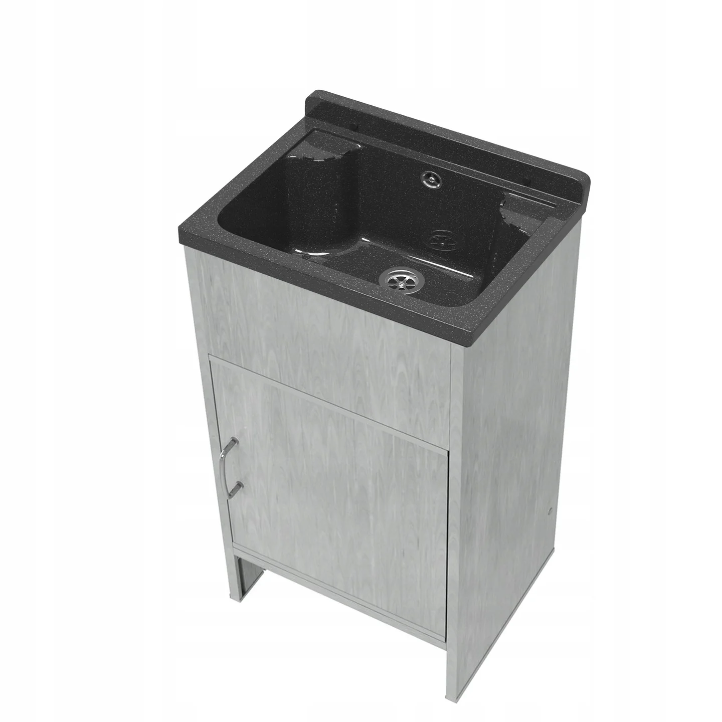 ZESTAW ZLEW GOSPODARCZY LOMA CZARNA SZAFKA PCV