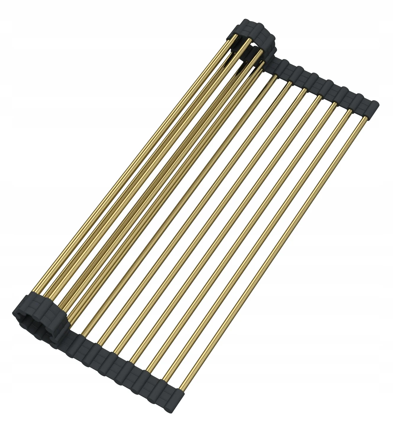 Mata ociekarka stalowa na zlewozmywak zwijana złota