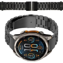 Bizon Pasek ze stali nierdzewnej Strap Watch Aura 22 mm do smartwatcha, czarny