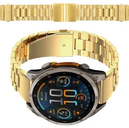 Bizon Pasek ze stali nierdzewnej Strap Watch Aura 22 mm do smartwatcha, złoty
