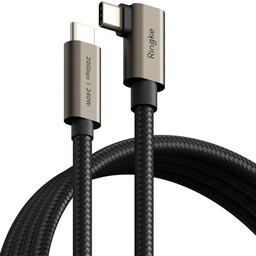 Ringke Kabel kątowy 3.2 gen. 2x2 USB-C, 90 Degree, PD 3.1, 240W, 1m, czarny