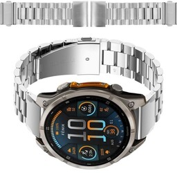 Bizon Pasek ze stali nierdzewnej Strap Watch Aura 22 mm do smartwatcha, srebrny