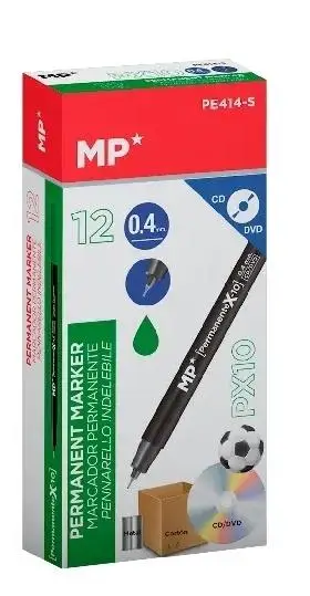 Marker permanentny 0,4mm do CD/DVD zielony (12szt) - MP Main Paper