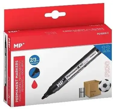 Marker permanentny 2,0/3,0mm czerwony (12szt) - MP Main Paper