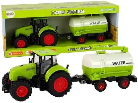 Traktor z przyczepą zielony - Leantoys