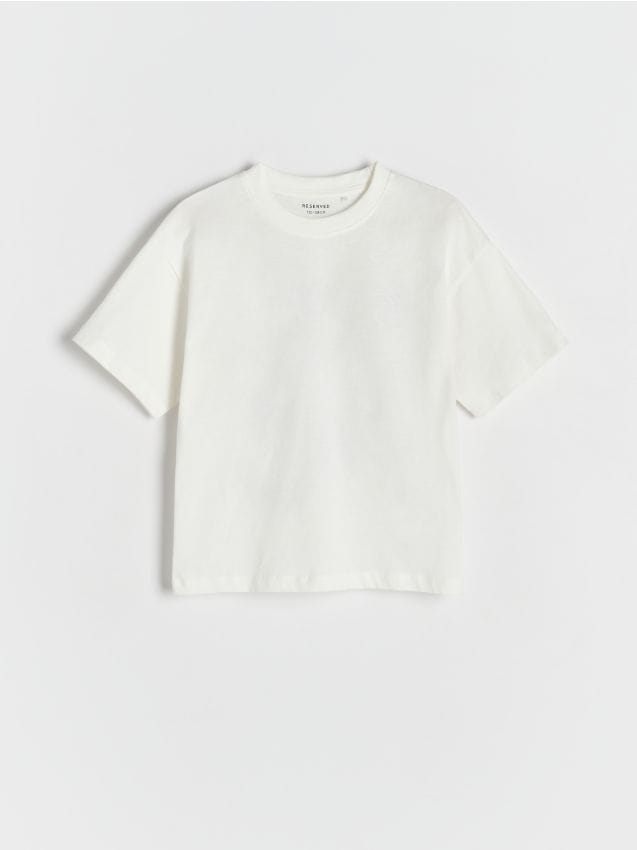 Reserved - Bawełniany t-shirt z nadrukiem - biały