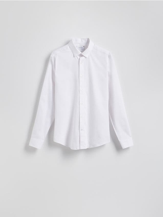 Reserved - Bawełniana koszula super slim fit - biały