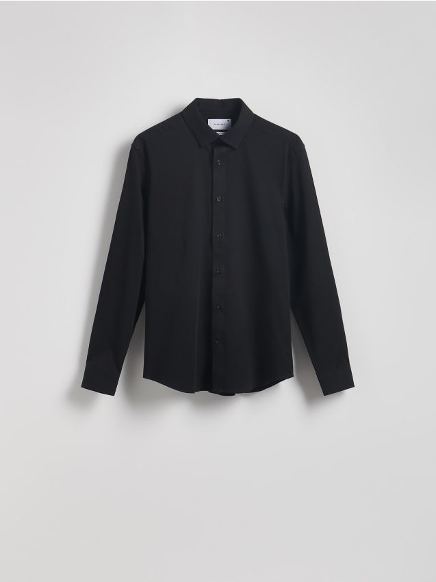 Reserved - Bawełniana koszula super slim fit - czarny