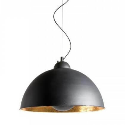 Wisząca lampa do jadalni Retro ABR-GEO Abruzzo kopuła czarna złota