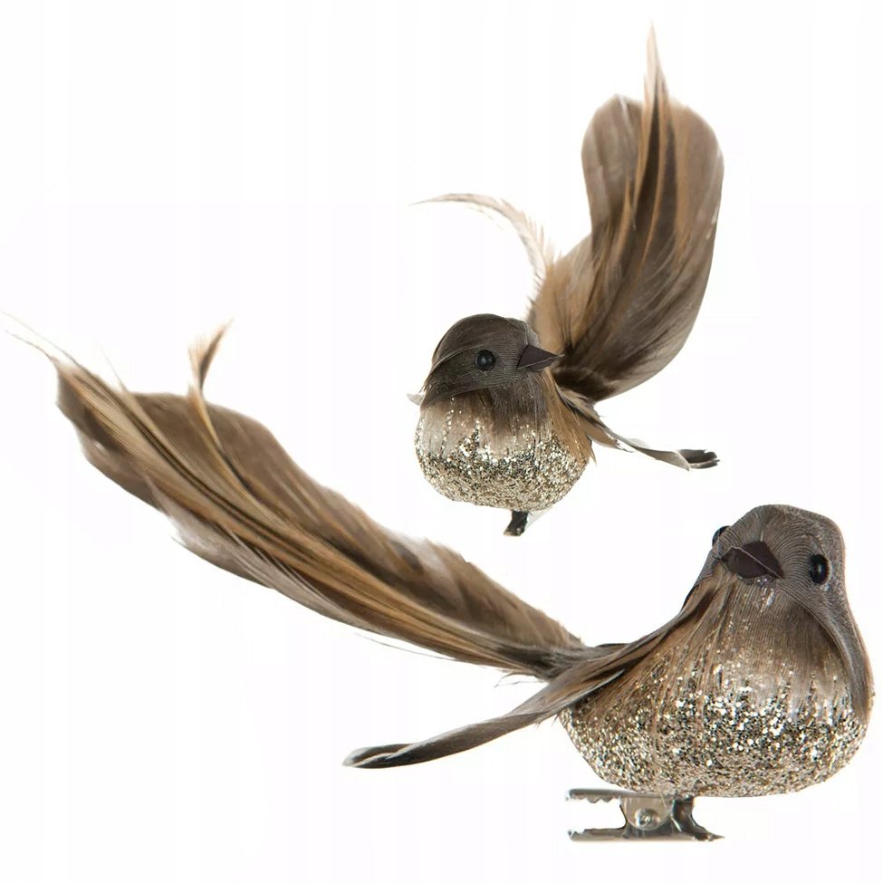 OZDOBA DEKORACJA PTAK z klipsem ptaszek zawieszka 13cm na gałązki firanki