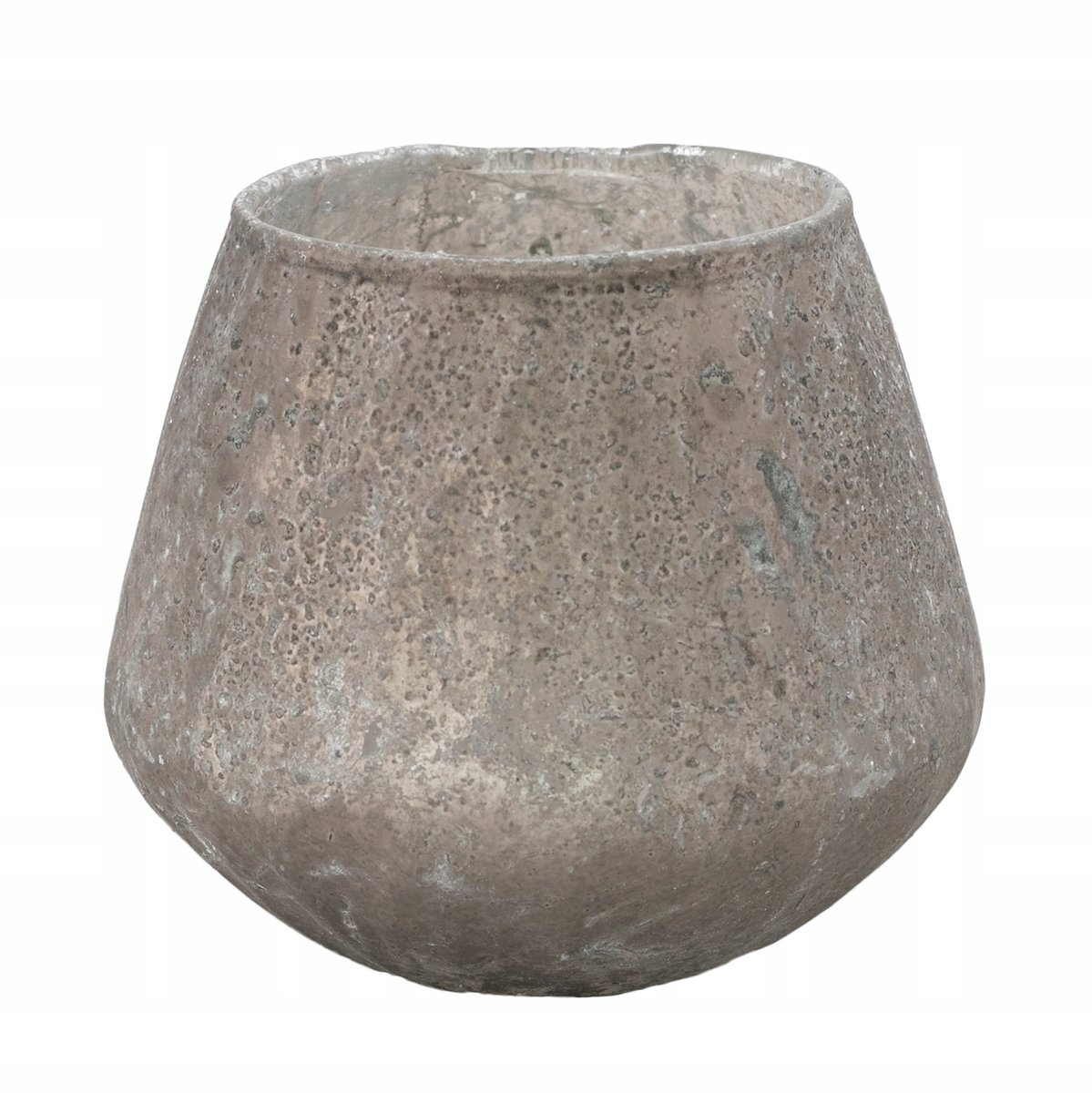 ŚWIECZNIK NINNA tealight szklany szary śr. 9cm